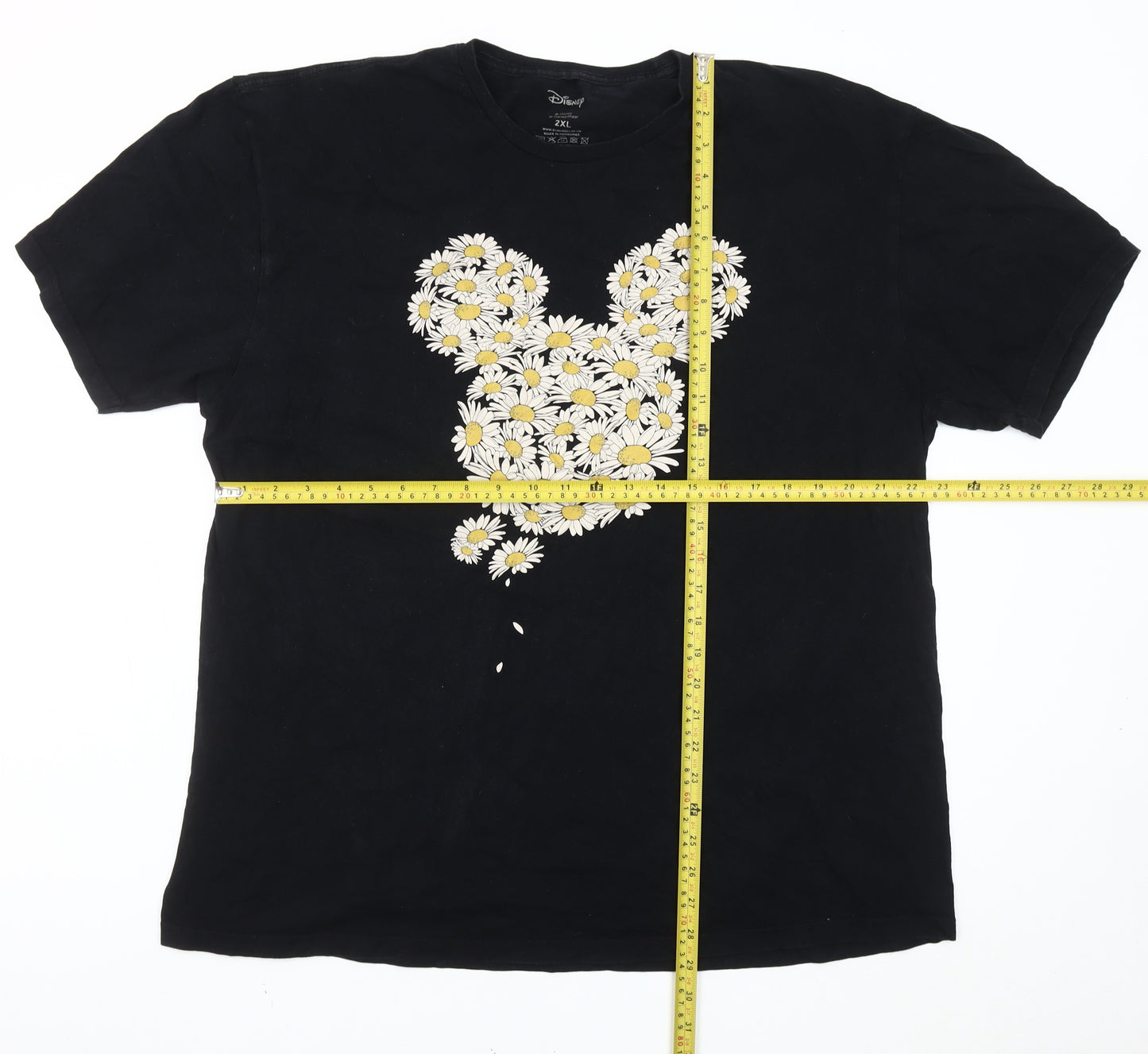 Disney Womens Black 2XL Daisy Floral Graphic T-Shirt Casual Top