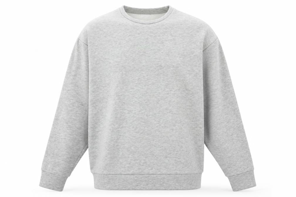 Front view of Il Sarto Men’s Grey Crew Neck Sweatshirt, size M, Regular Fit