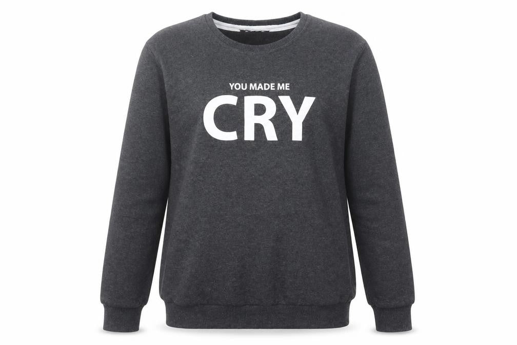 Front view of Dies girls’ grey pullover sweatshirt l graphic print crew neck