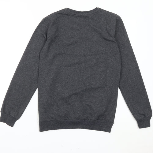 Dies Girls Grey Pullover Sweatshirt L Graphic Print Crew Neck