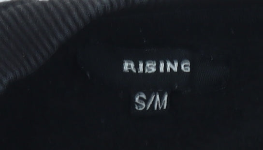 Rising Womens Black Cropped Pullover Sweatshirt S