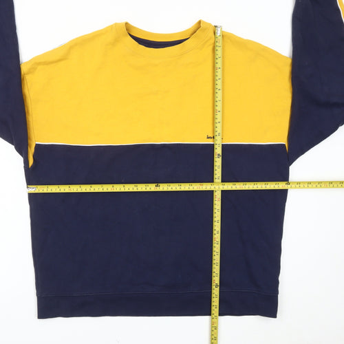 Urban Outfitters Mens Yellow Blue Sweatshirt Medium Crew Neck Pullover