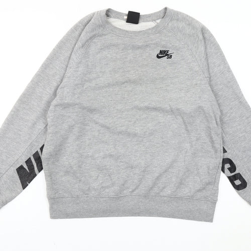 Nike Boys Grey SB Crew Neck Sweatshirt XL 13-15 Years Skateboarding Logo