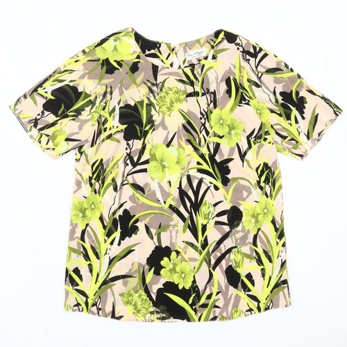 Miss Selfridge Womens Multicoloured Floral Blouse UK 8 Short Sleeve Polyester