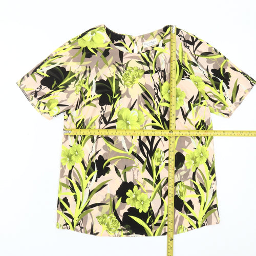 Miss Selfridge Womens Multicoloured Floral Blouse UK 8 Short Sleeve Polyester