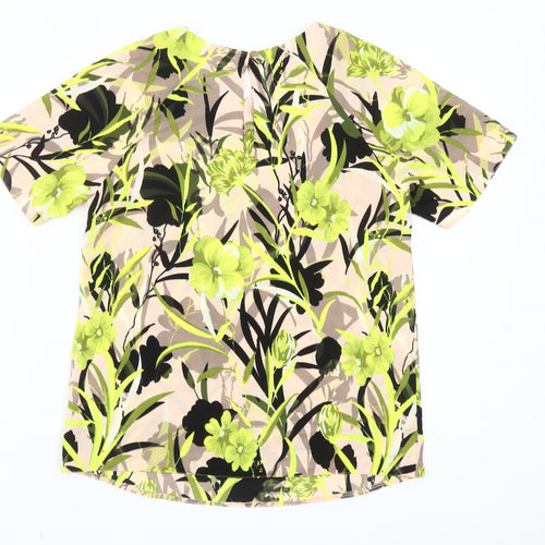 Miss Selfridge Womens Multicoloured Floral Blouse UK 8 Short Sleeve Polyester