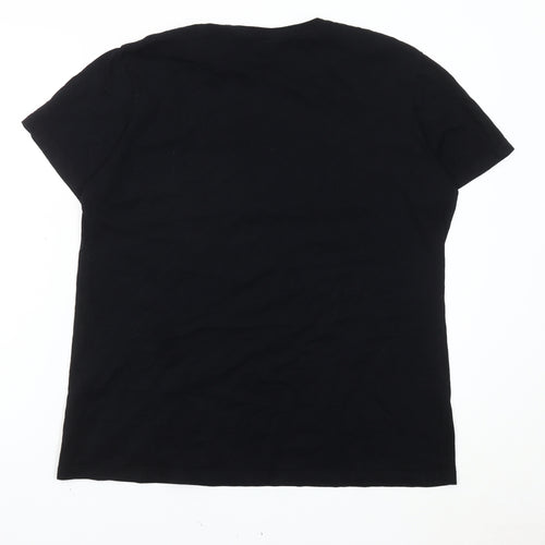 Disney Frozen Womens Black 2XL T-Shirt Short Sleeve Cotton Top