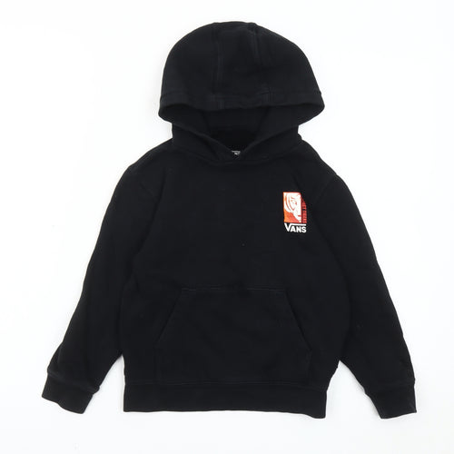 Vans Boys Black Tiger Graphic Hoodie Size 5 Slim Long Sleeve Pullover