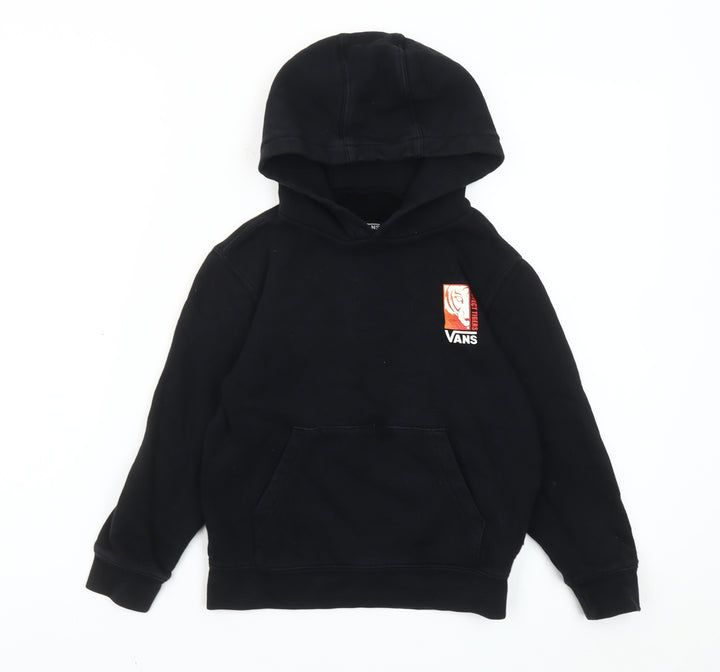 Vans Boys Black Tiger Graphic Hoodie Size 5 Slim Long Sleeve Pullover
