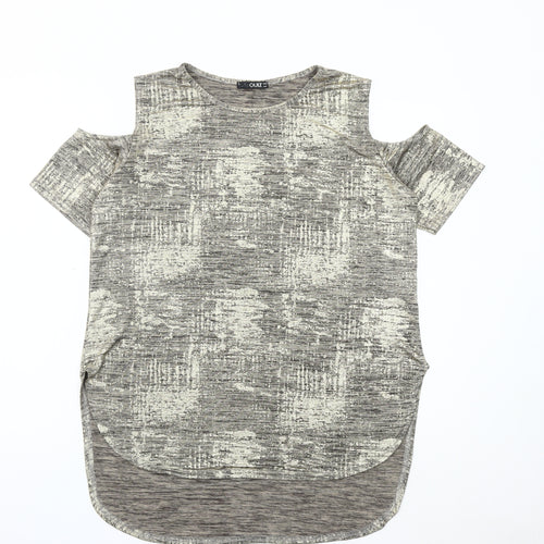 Quiz Women’s Grey Cold Shoulder Short Sleeve T-Shirt Size 12