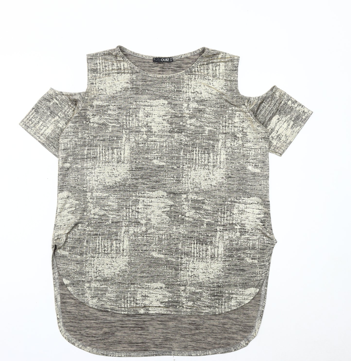 Quiz Women’s Grey Cold Shoulder Short Sleeve T-Shirt Size 12