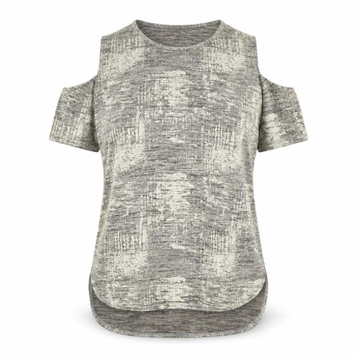 Quiz Women’s Grey Cold Shoulder Short Sleeve T-Shirt Size 12