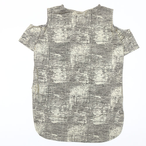 Quiz Women’s Grey Cold Shoulder Short Sleeve T-Shirt Size 12