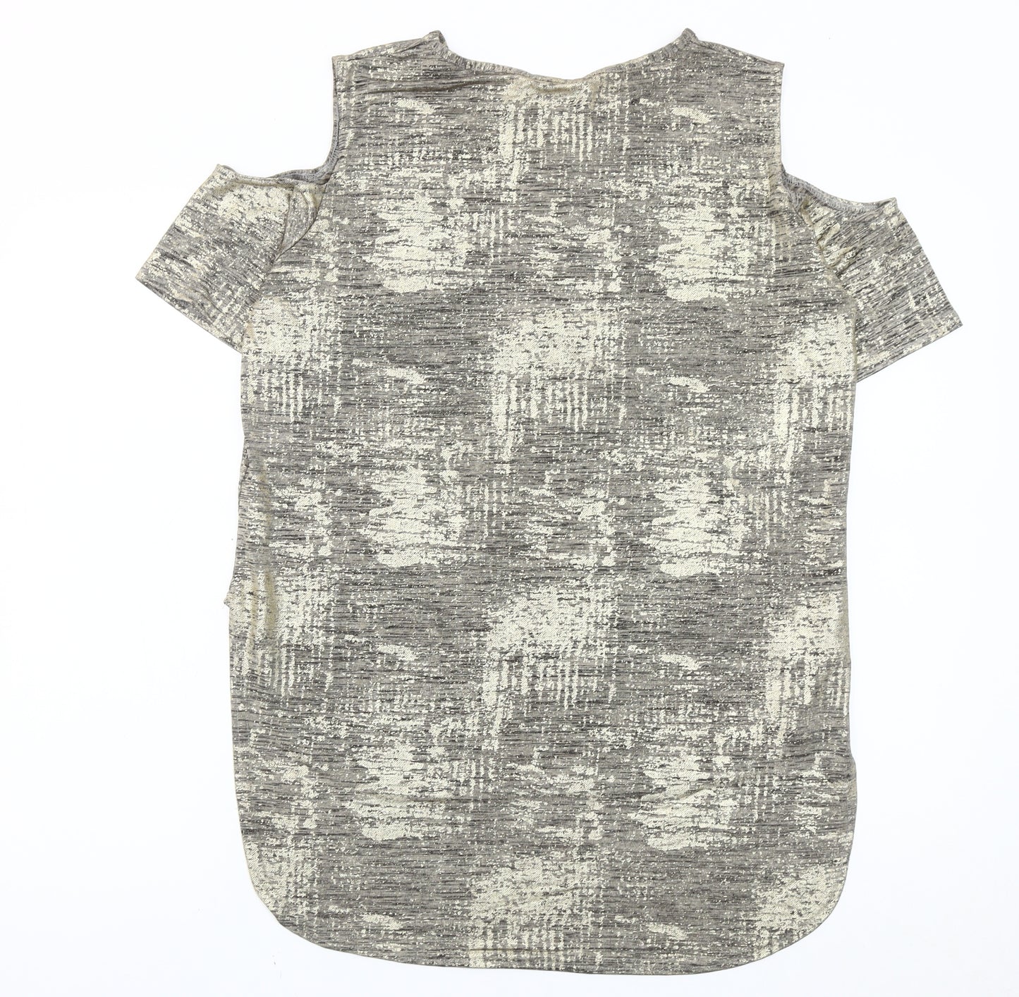 Quiz Women’s Grey Cold Shoulder Short Sleeve T-Shirt Size 12