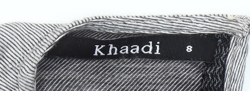 Khaadi Women’s Grey Embroidered Cotton Shift Dress Size 8