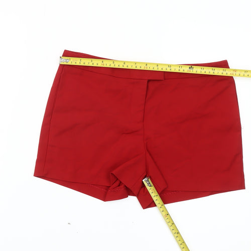 NAF NAF Womens Red Chino Shorts Size 10 Regular Fit Cotton Blend