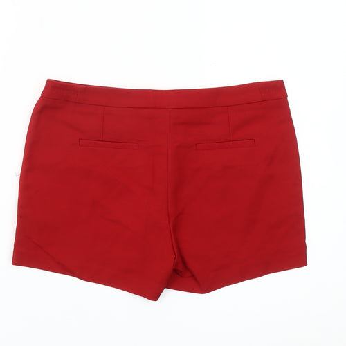 NAF NAF Womens Red Chino Shorts Size 10 Regular Fit Cotton Blend