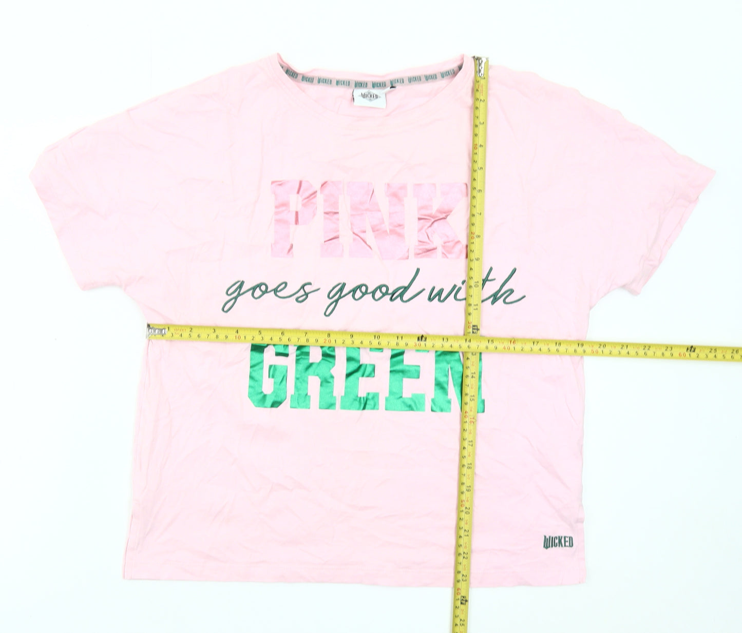 Next Womens Pink Graphic T-Shirt Size 14 Cotton Crew Neck Casual