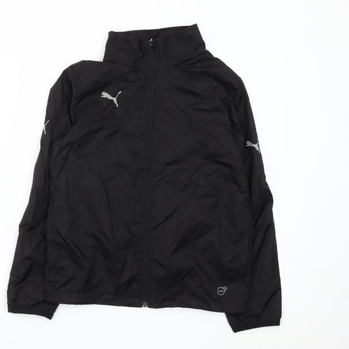 Puma Boys Black 12 Years Windbreaker Jacket Lightweight Full Zip 30-32"