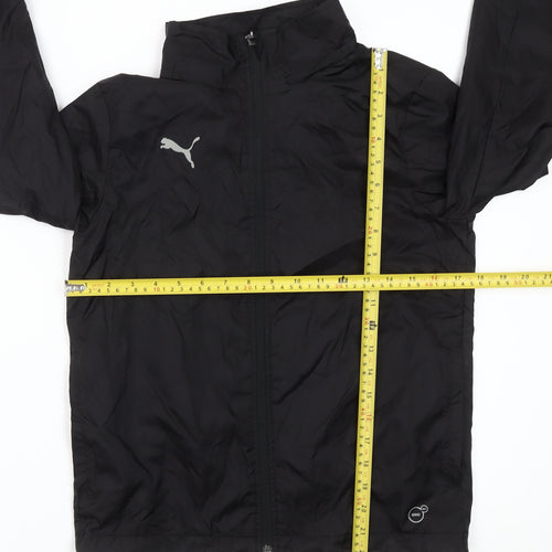 Puma Boys Black 12 Years Windbreaker Jacket Lightweight Full Zip 30-32"