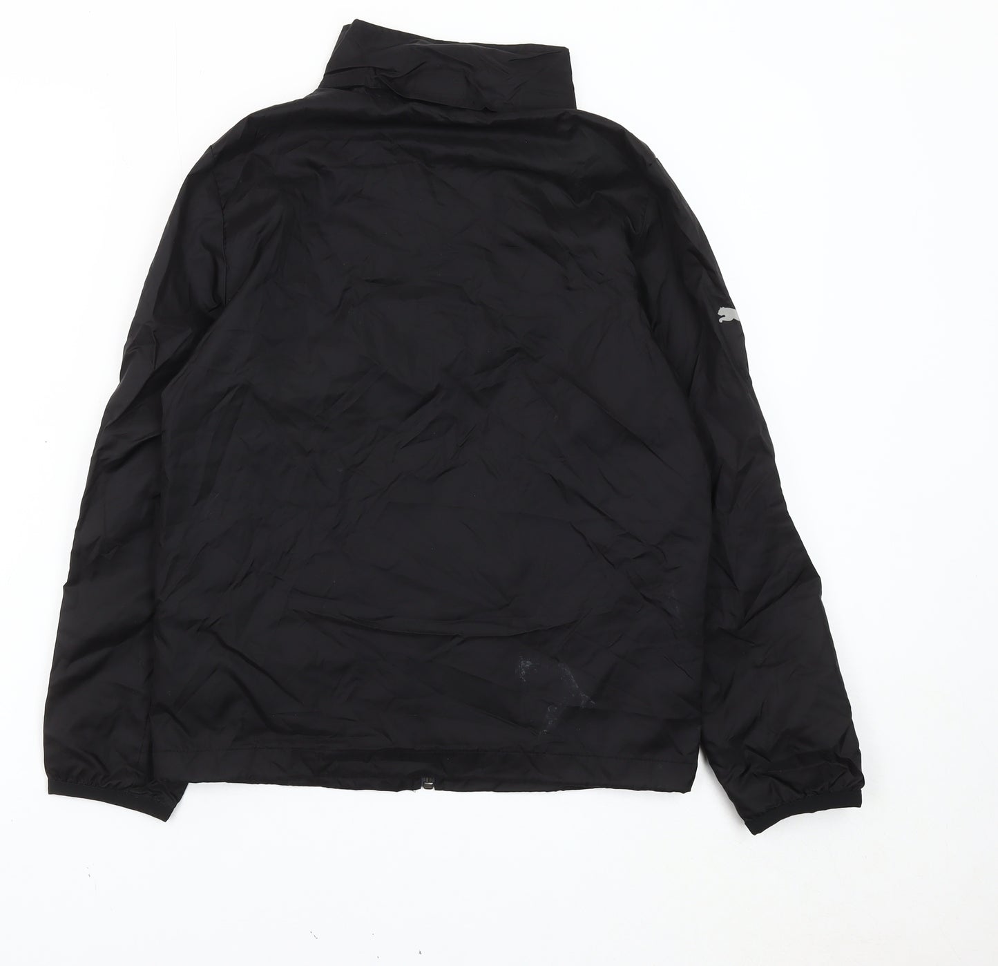 Puma Boys Black 12 Years Windbreaker Jacket Lightweight Full Zip 30-32"