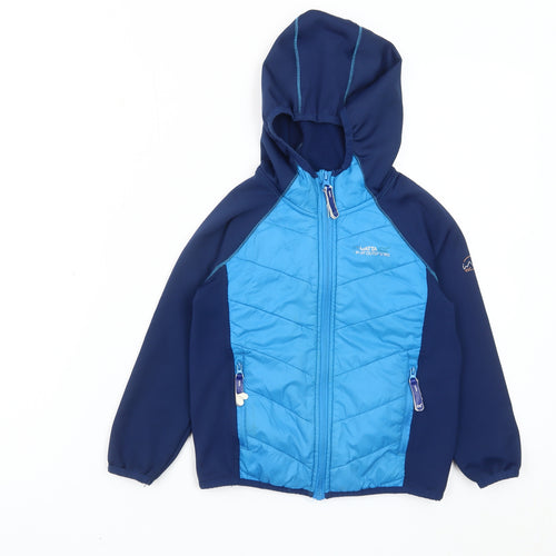 Regatta Boys Blue 5-6 Years Hooded Puffer Jacket Outdoor Zip Coat