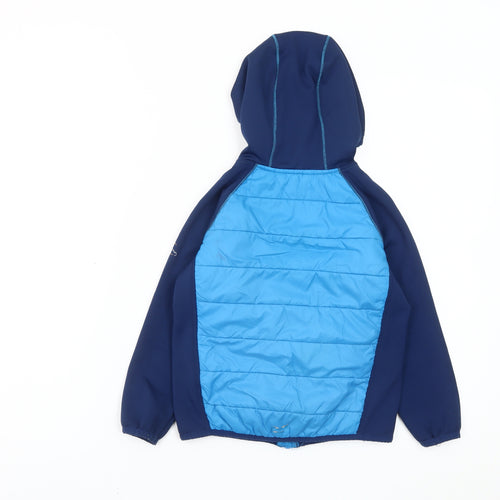 Regatta Boys Blue 5-6 Years Hooded Puffer Jacket Outdoor Zip Coat