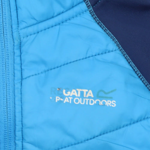 Regatta Boys Blue 5-6 Years Hooded Puffer Jacket Outdoor Zip Coat
