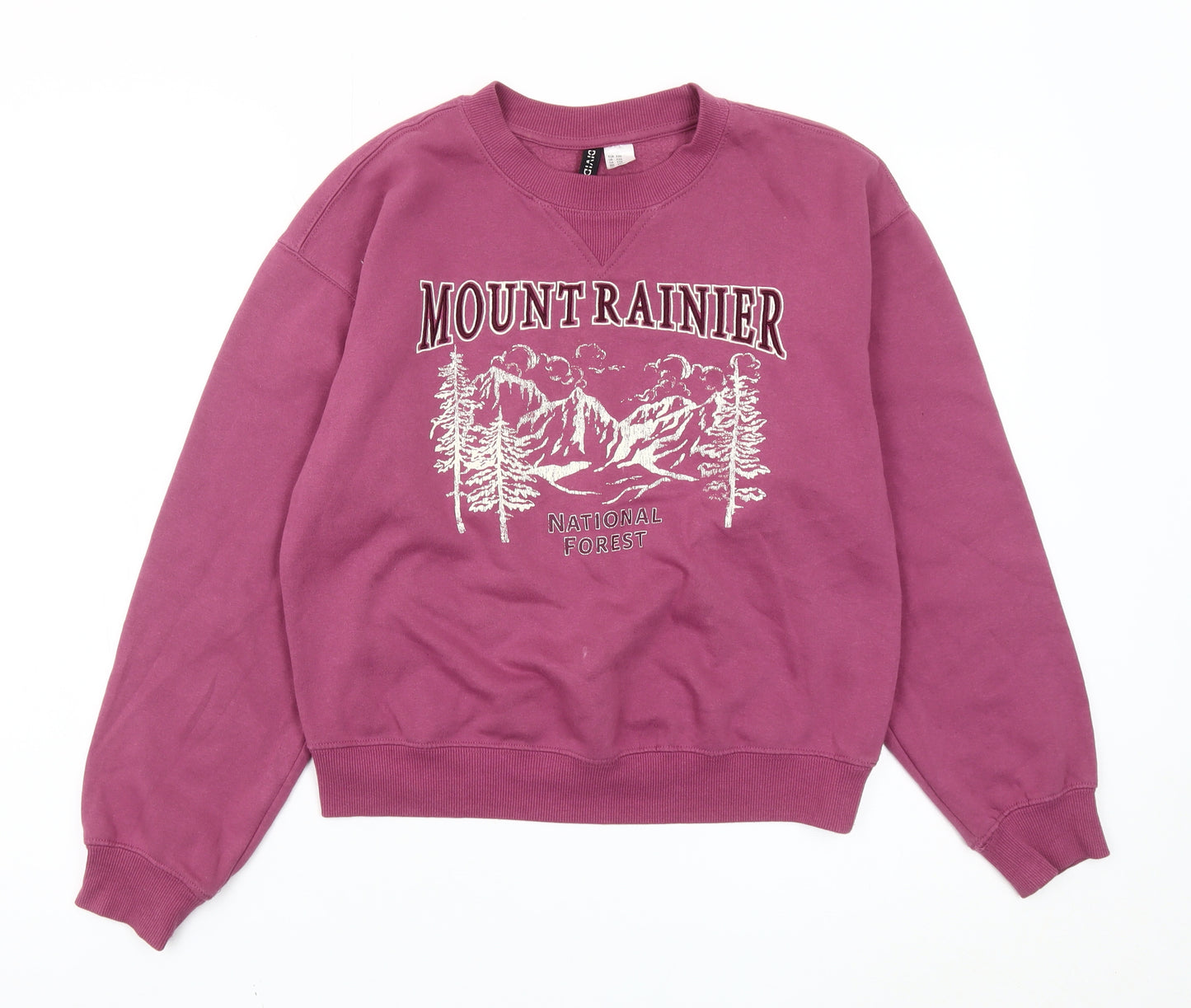 H&M Divided Women’s Purple Graphic Sweatshirt XXS Cotton Blend