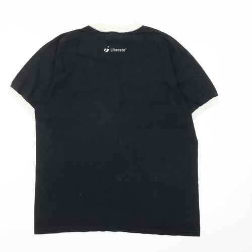 Anvil Men’s Black Retro Pop TV Logo Crew Neck Cotton T-Shirt L