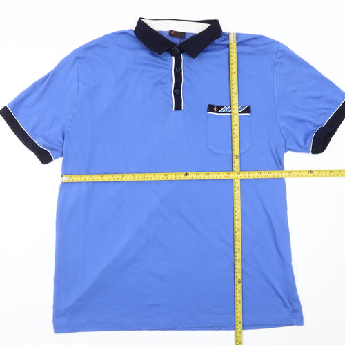 Gabicci Men’s Blue Cotton Blend Polo Shirt Size S Short Sleeve