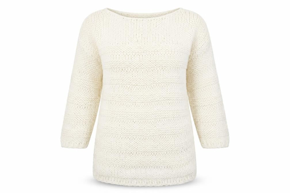 Front view of Next Women Ivory XS Chunky Knit Cotton Nylon jumper