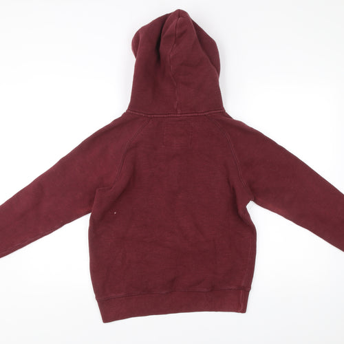 Jack Wills Womens Burgundy Full Zip Hoodie UK 12 Cotton Blend