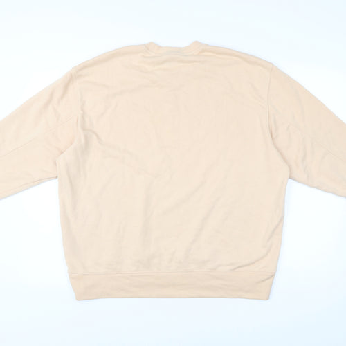 Adidas Womens Beige Logo Sweatshirt Size UK 10 Regular Fit Pullover