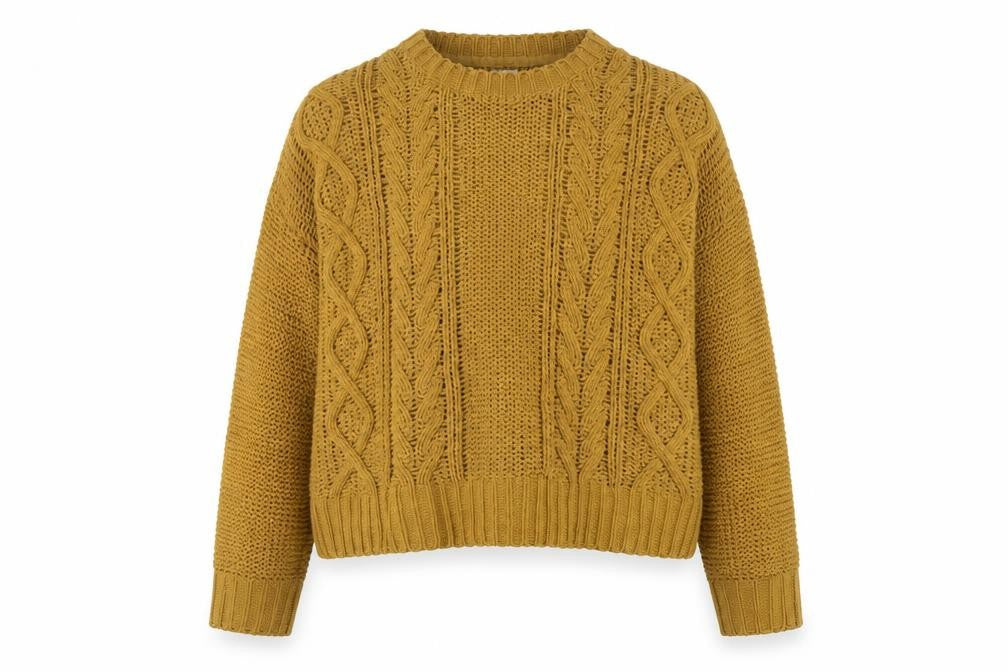 Front view of Billabong women’s brown cotton knit jumper, size M