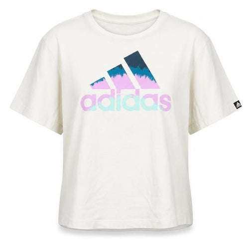 Adidas Women's White Cotton Logo T-Shirt Size M Casual Sportswear