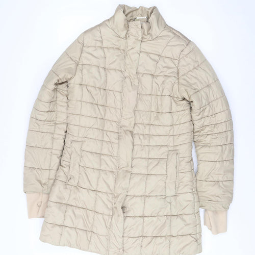 Hobbs Womens Beige Size 12 Puffer Jacket Coat Quilted Winter