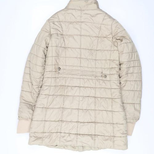 Hobbs Womens Beige Size 12 Puffer Jacket Coat Quilted Winter