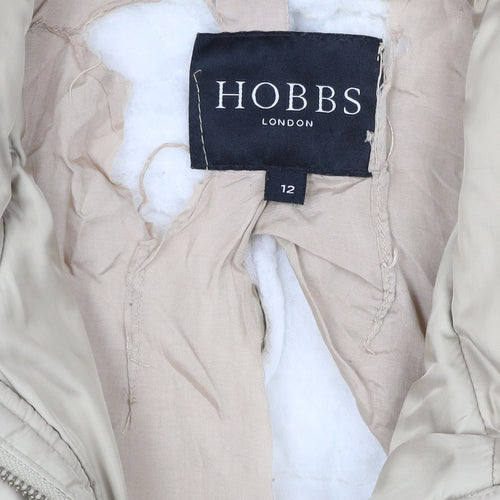 Hobbs Womens Beige Size 12 Puffer Jacket Coat Quilted Winter