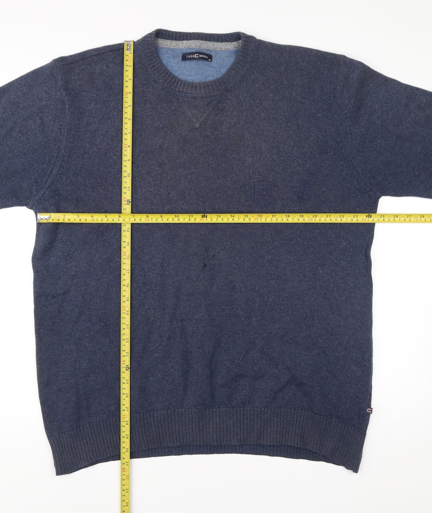 Casa Moda Men’s Blue 3XL Crew Neck Pullover Jumper