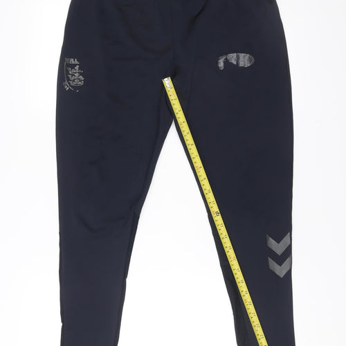 Hummel Mens Black Compression Sports Leggings L Stretch Quick Dry