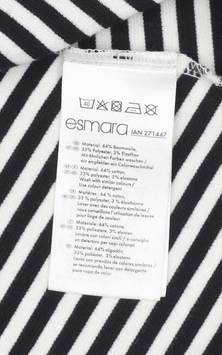 Esmara Women’s Black White Stripe A-Line Skirt Size 12