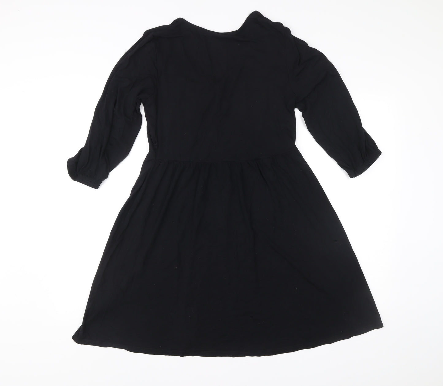 Marks and Spencer Women Black Size 10 A-Line Knee Length Dress