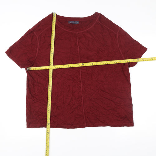 Marks and Spencer Men’s Red Short Sleeve Crew Neck T-Shirt L