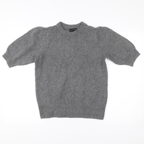 Adrienne Vittadini Women’s Grey Knit Puff Sleeve Blouse Size S
