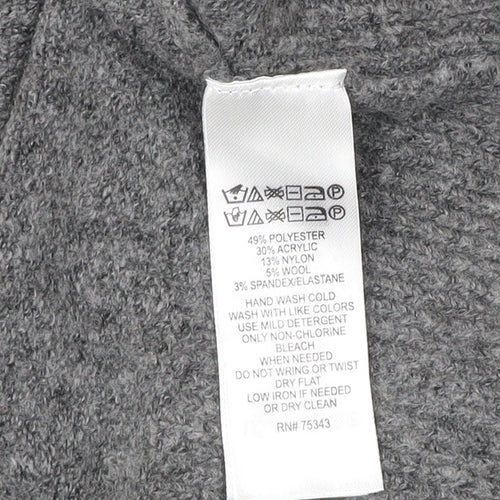 Adrienne Vittadini Women’s Grey Knit Puff Sleeve Blouse Size S