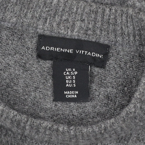 Adrienne Vittadini Women’s Grey Knit Puff Sleeve Blouse Size S