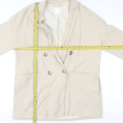 H&M Men Beige Viscose Blend Blazer Jacket Size S Smart Casual