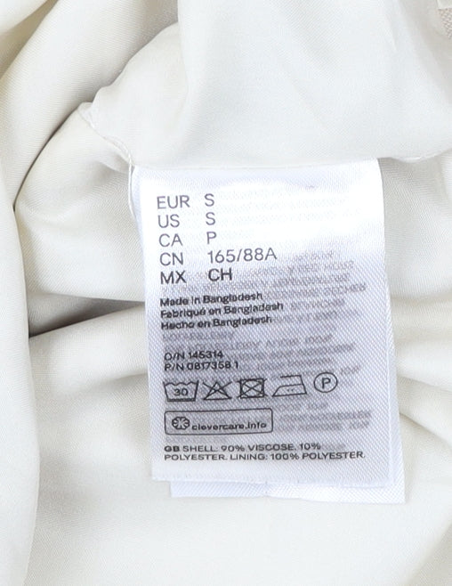 H&M Men Beige Viscose Blend Blazer Jacket Size S Smart Casual