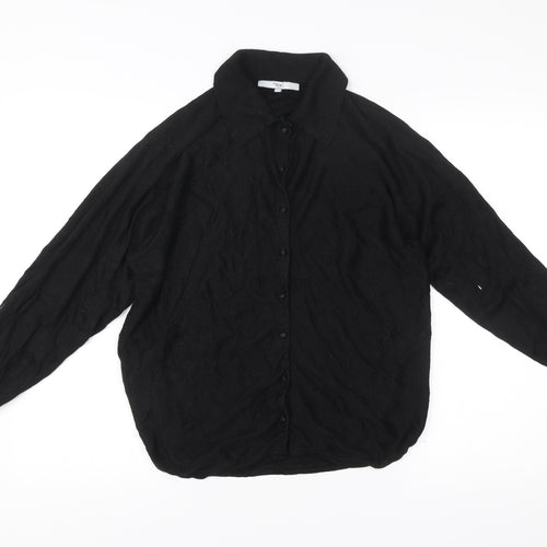 Next Womens Black Collared Button Cardigan Jumper M Regular Viscose Blend